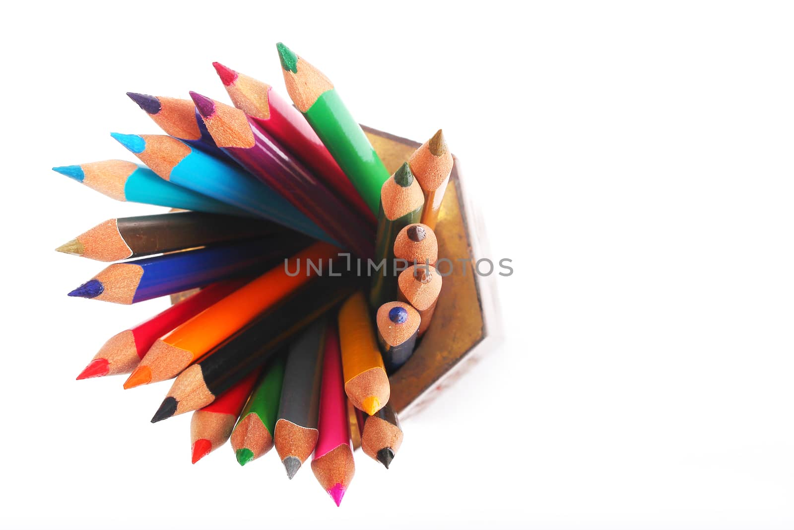 pencil colors in stand from top