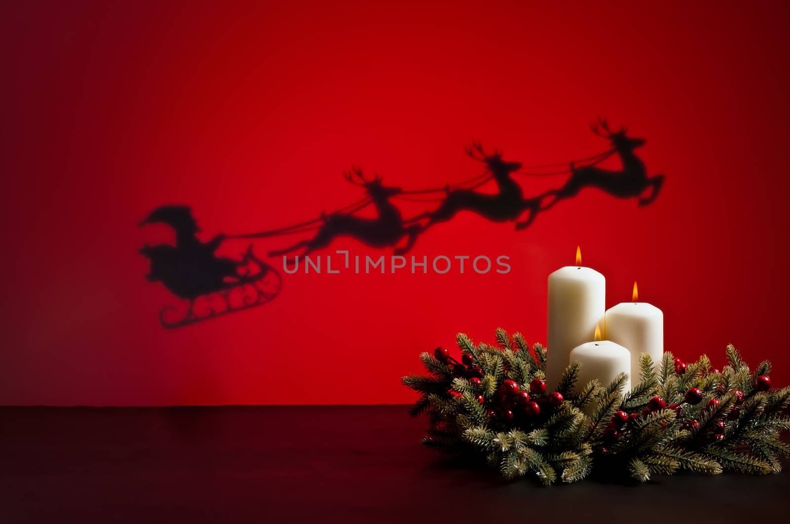 Santas sledge and candles by 3523Studio