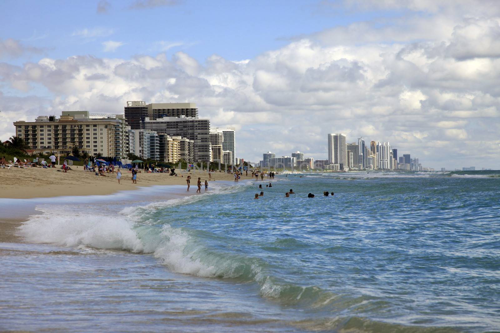 MIAMI - MAY 5: View of the South Beach shoreline 5 May 2013 in Miami, Florida