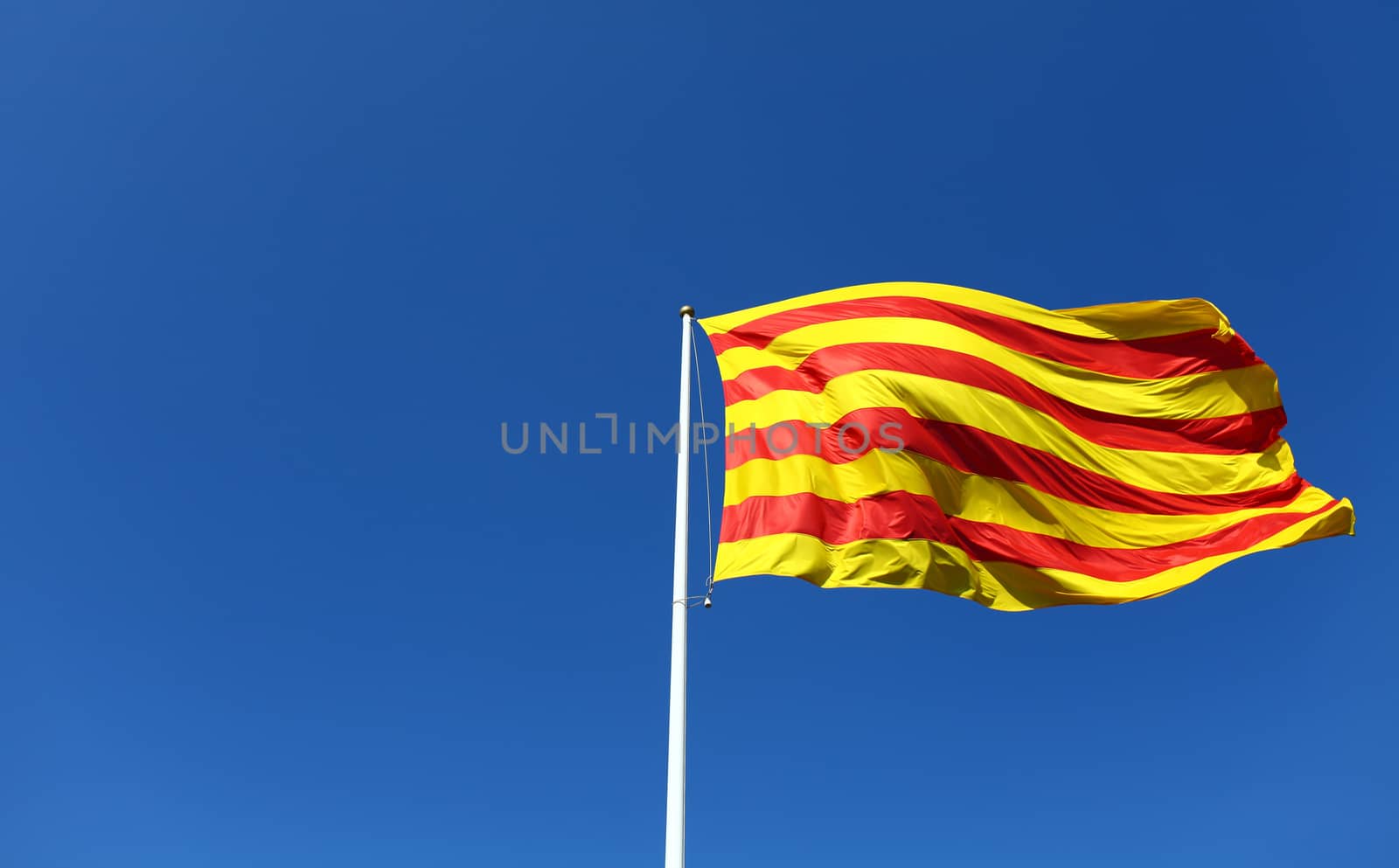 Catalan flag blowing in the wind