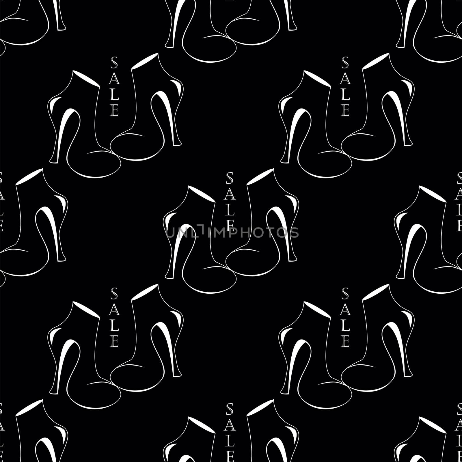 black seamless pattern with boots on sale