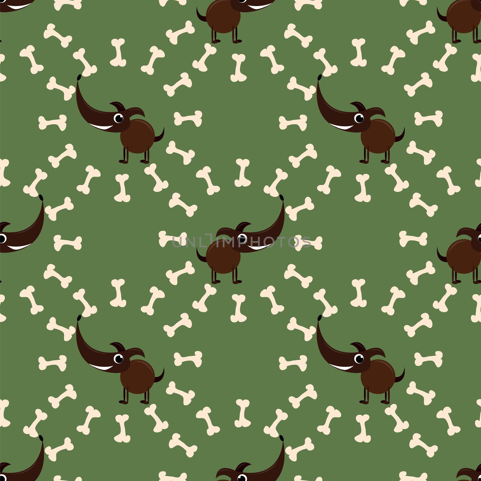 seamless pattern with dog with bone