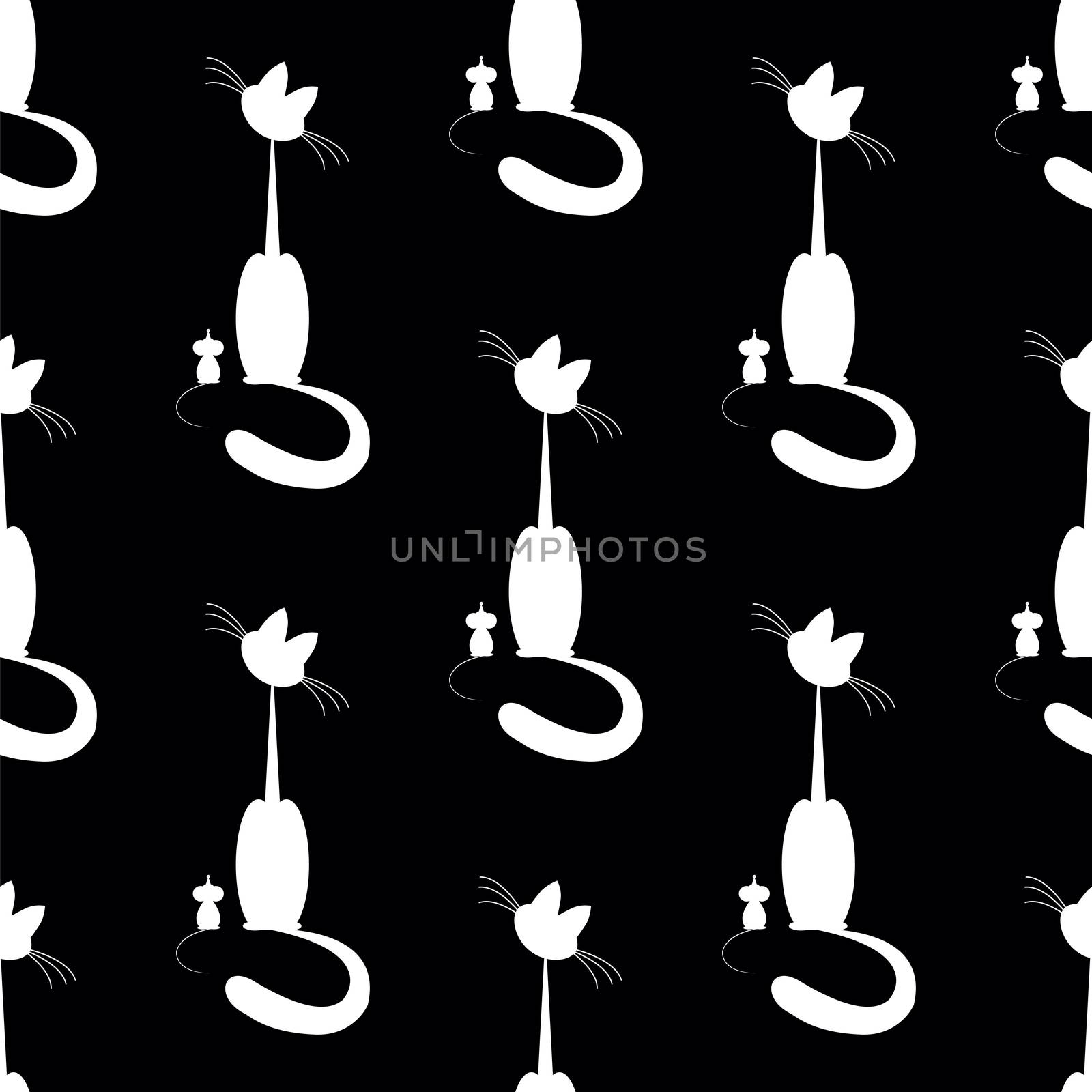 seamless pattern with cat and mouse