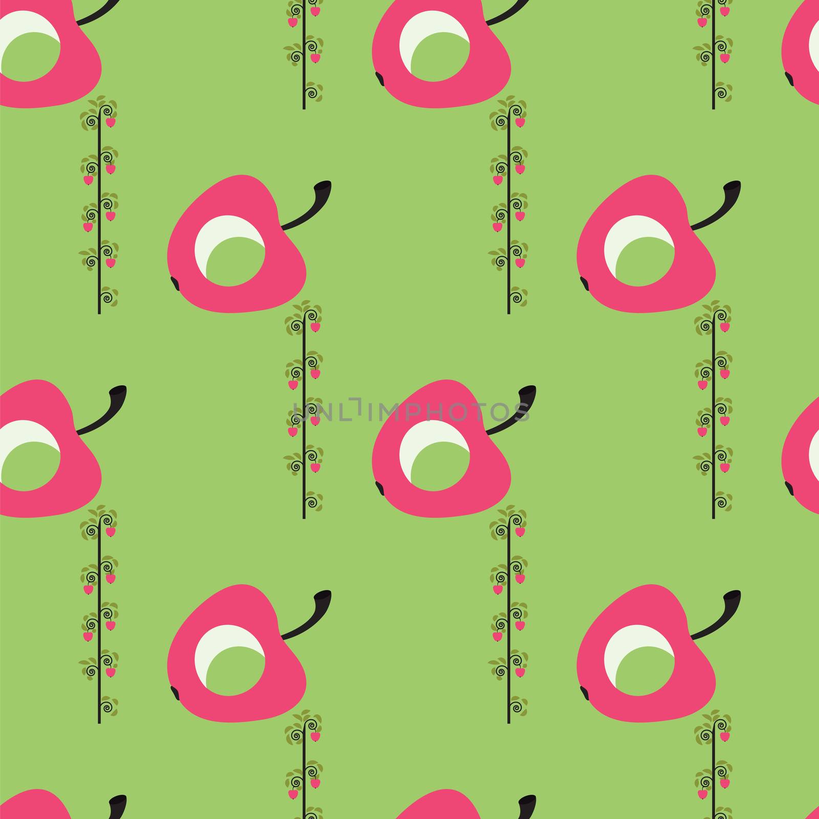 seamless pattern with red apple