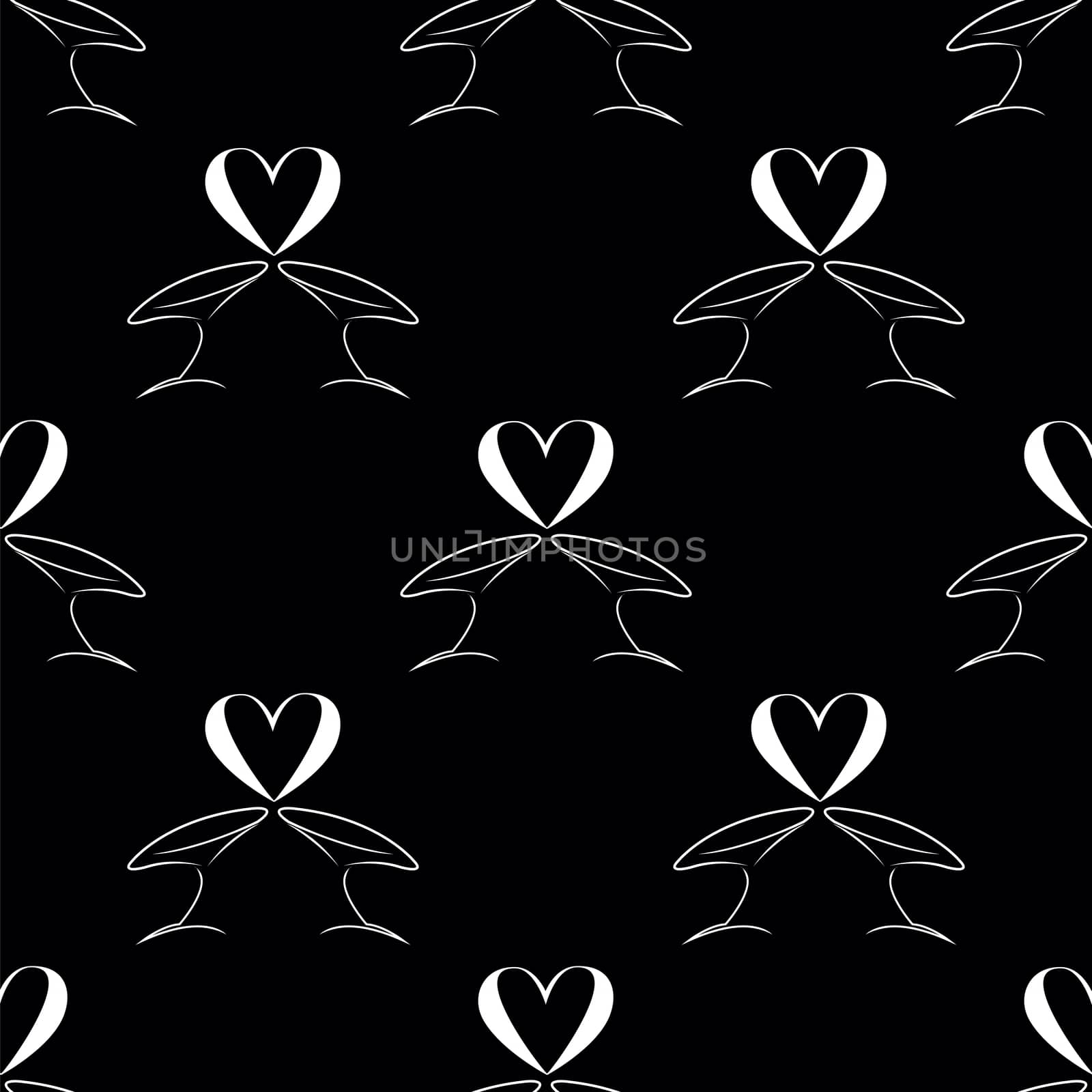 seamless pattern with pair wineglass