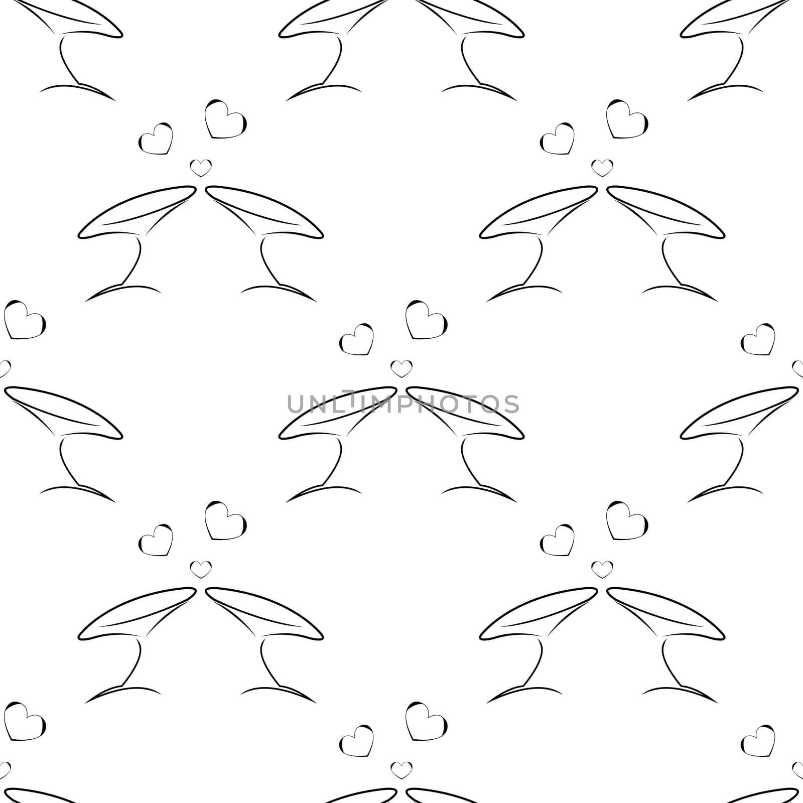 seamless pattern with pair wineglass