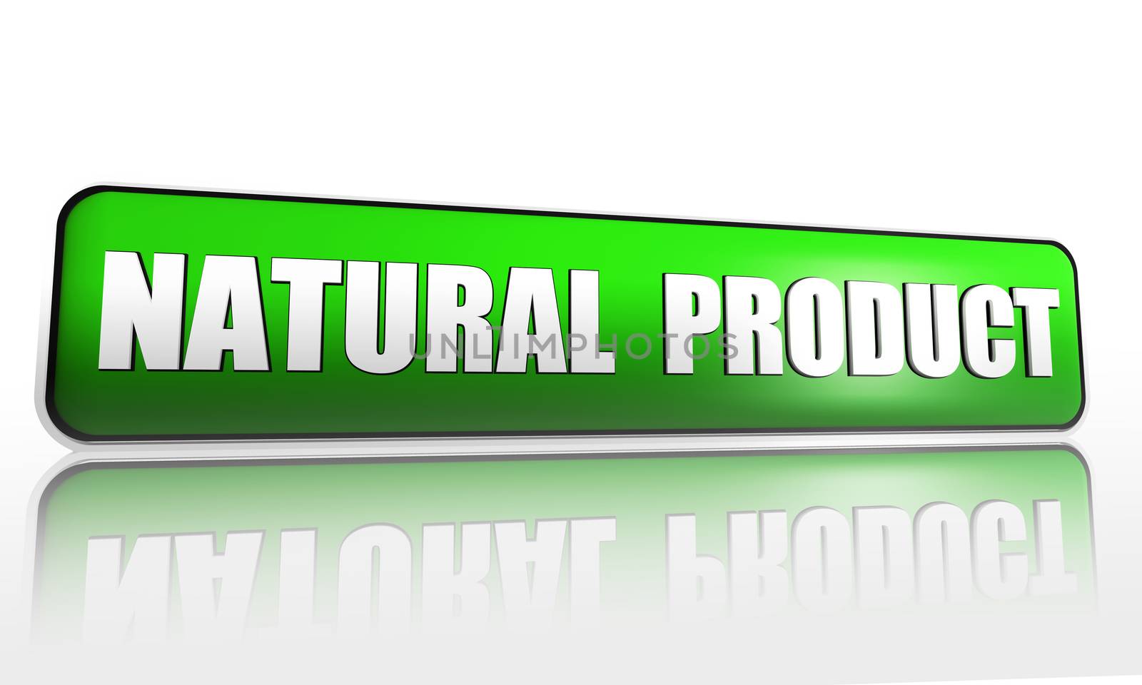 natural product green  3d banner with text