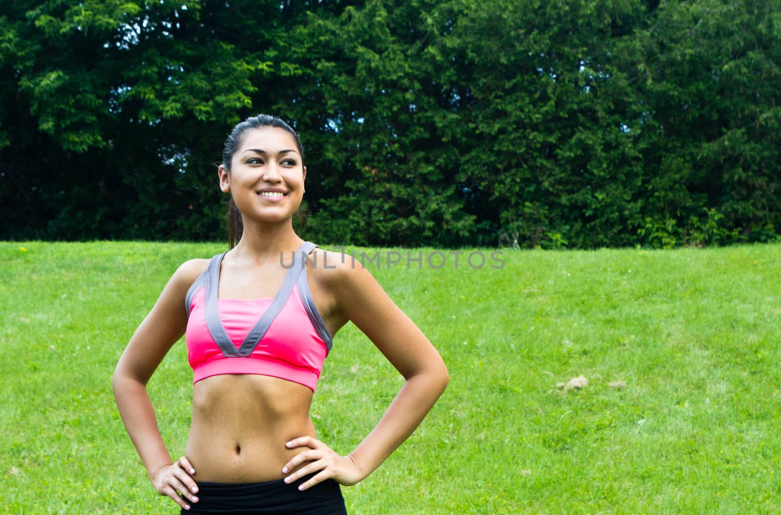 Young fit woman in the park