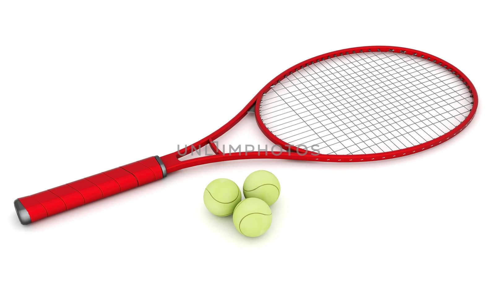 tennis equipment isolated on a white background