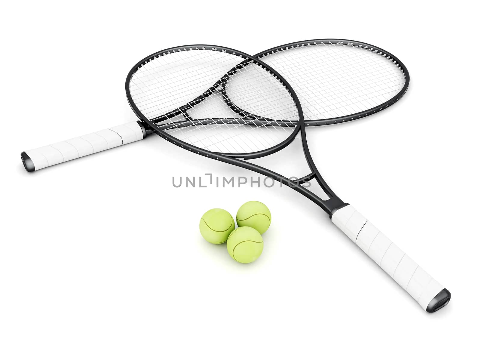 tennis equipment isolated on a white background