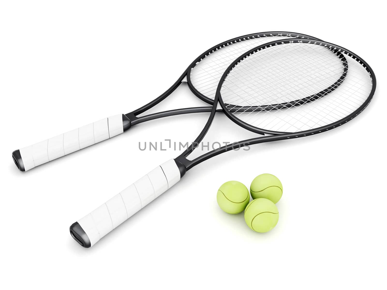 tennis equipment isolated on a white background