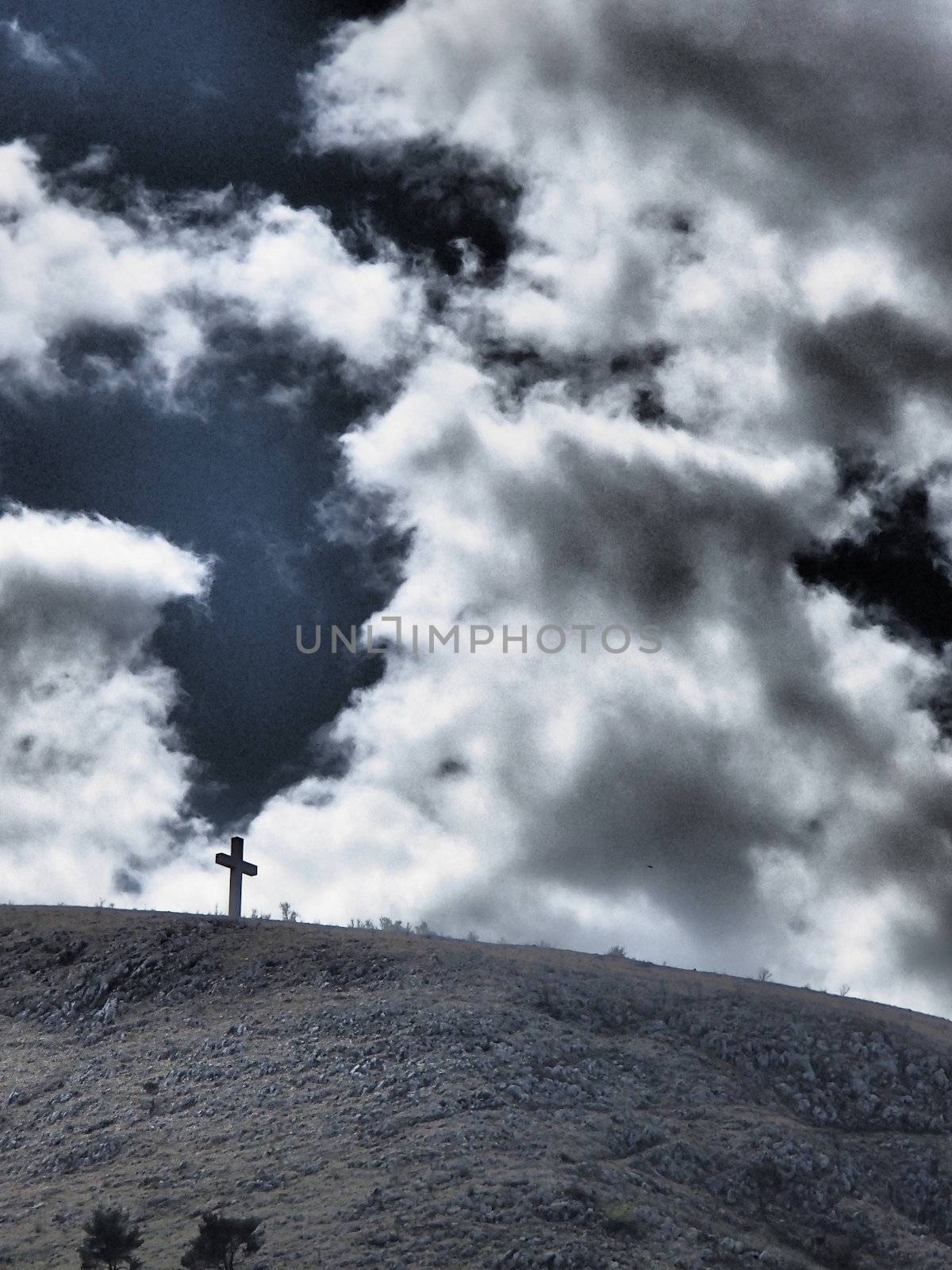 Cross on top of the hill by diaboloo