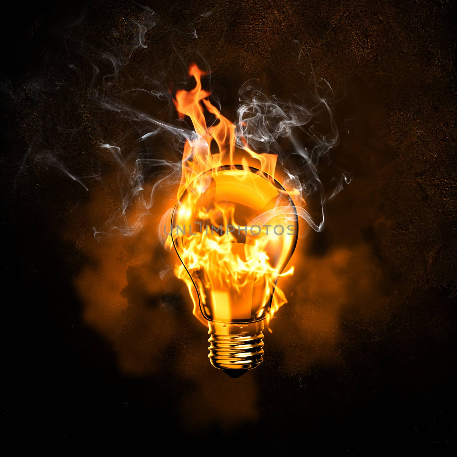 Electric bulb in fire by sergey_nivens