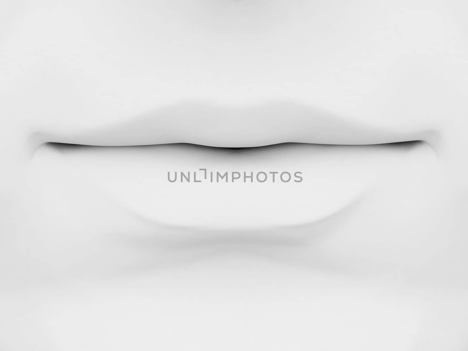 lips on a gray background 3D