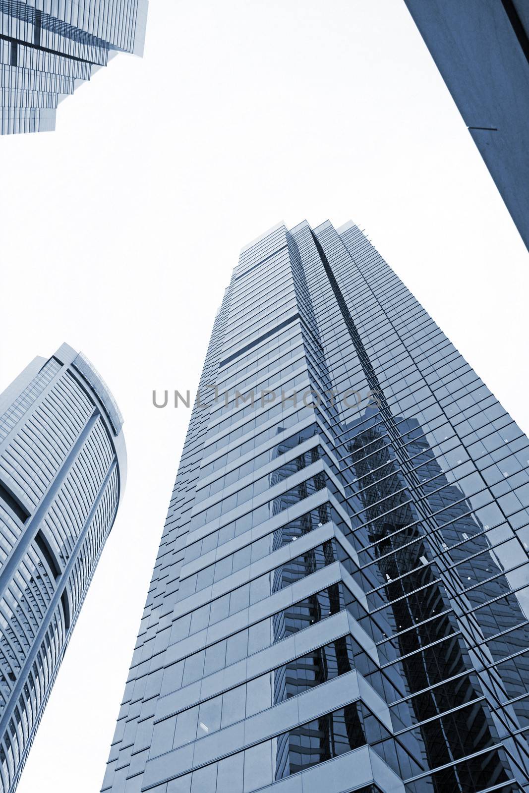 Cityscape with modern office building under sky in Hong Kong, Asia.