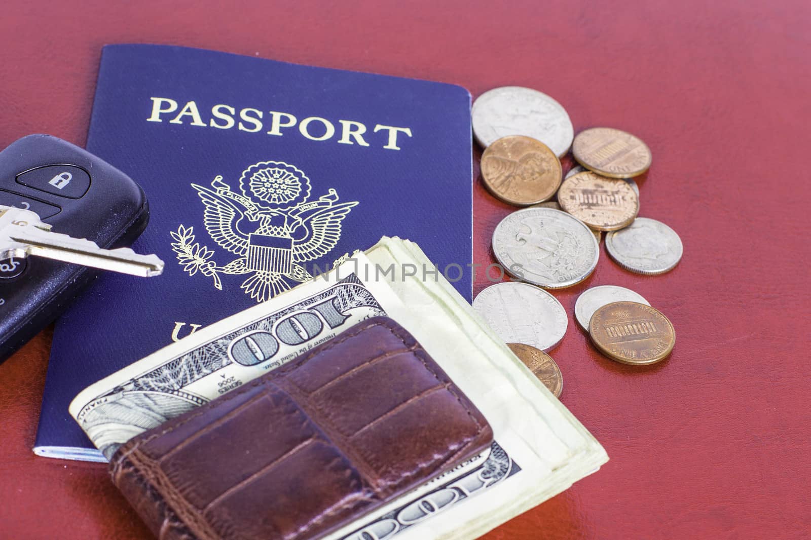 Items from a pocket ready for travel.