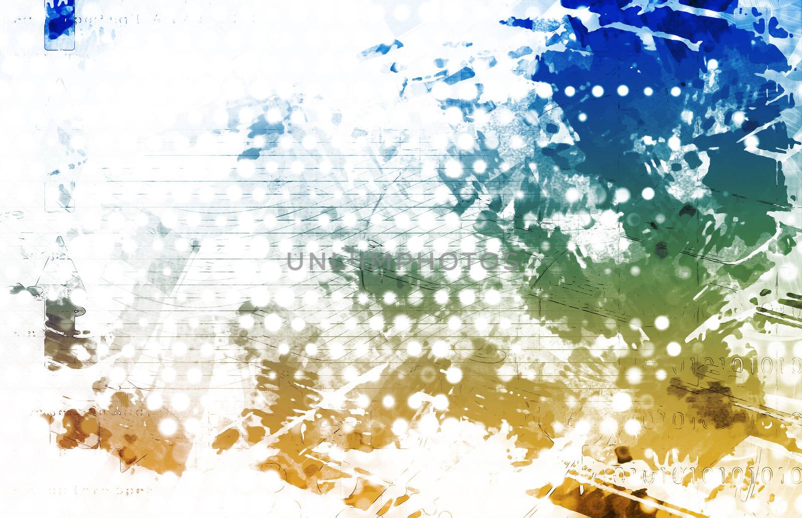 Artistic Grunge Splatter with Print Pattern Art