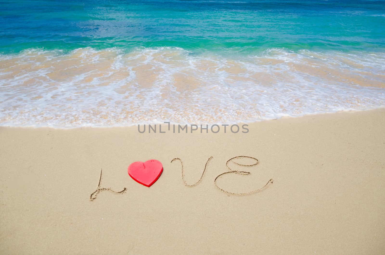Word "Love" on the beach by EllenSmile