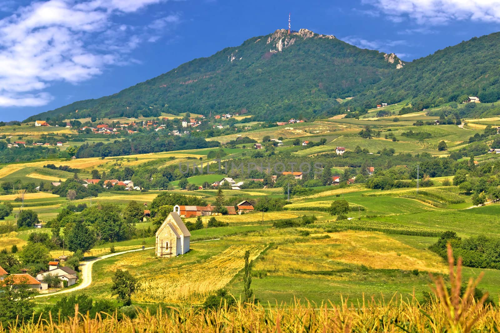 Kalnik mountain green hills scenery, Prigorje region, Croatia