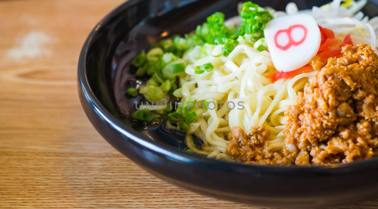 noodle with spicy ground pork sauce japanese food style
