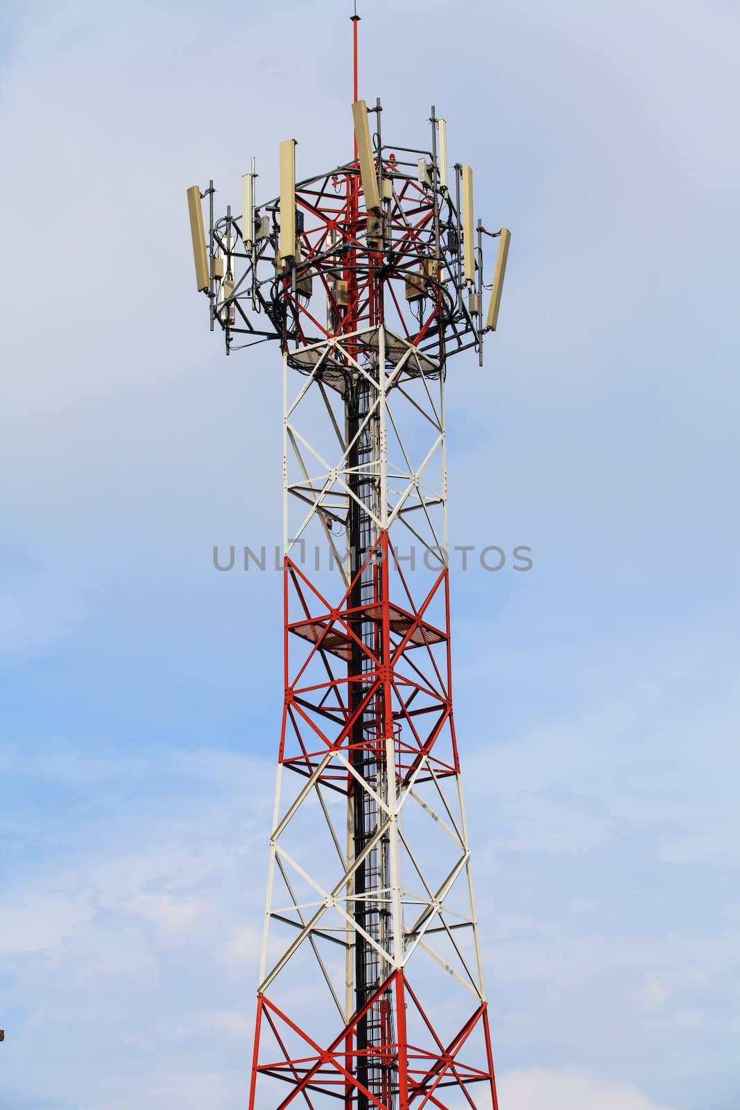 Communication Station with blue sky.