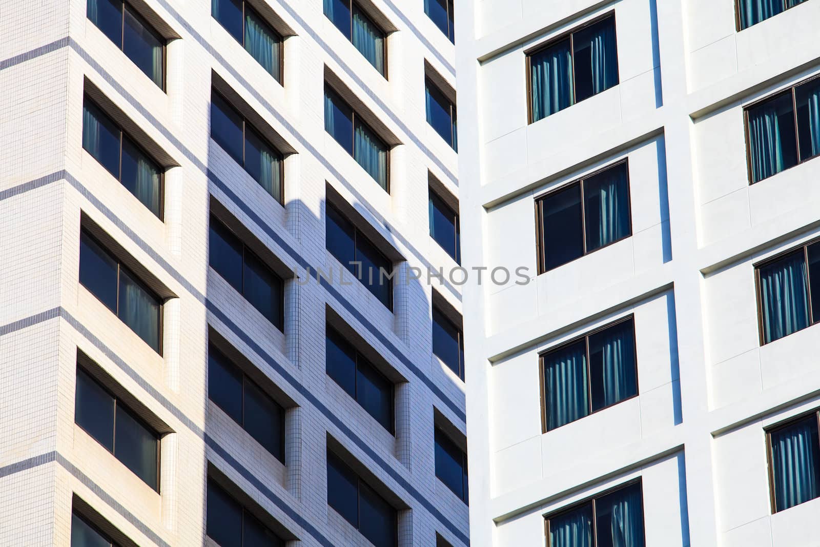 Exterior of luxury building hotel with modern architecture  by thanomphong