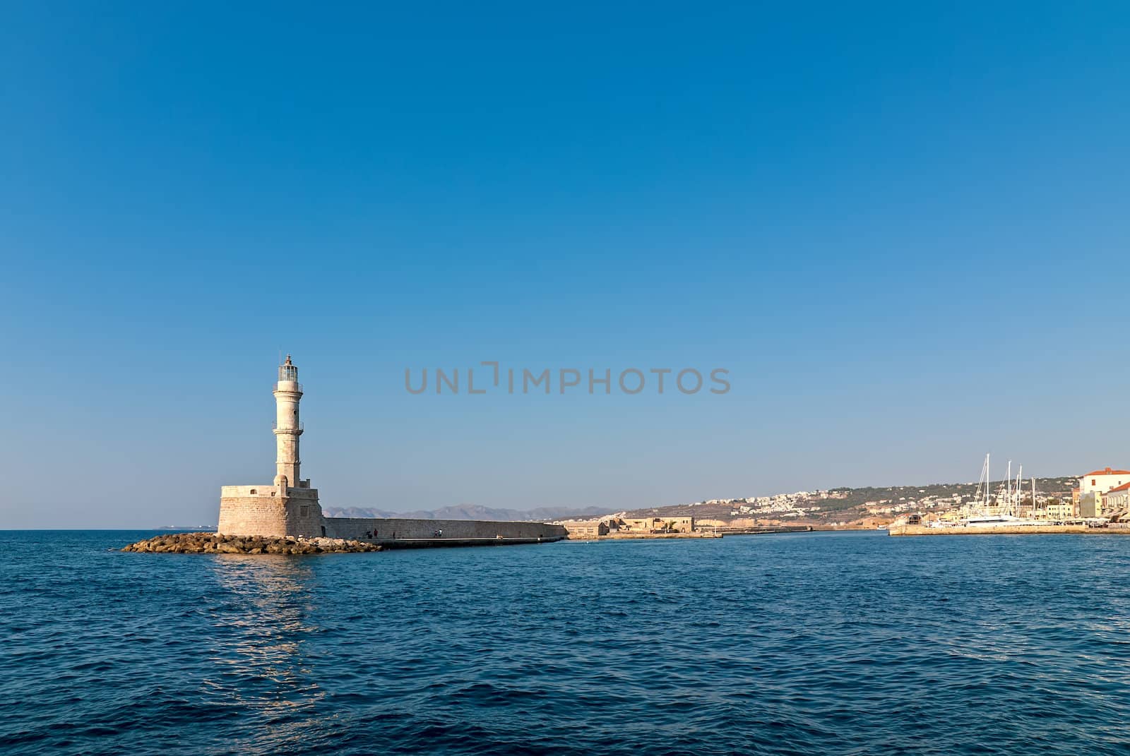 lighthouse in the city of Chania. Crete. Greece.