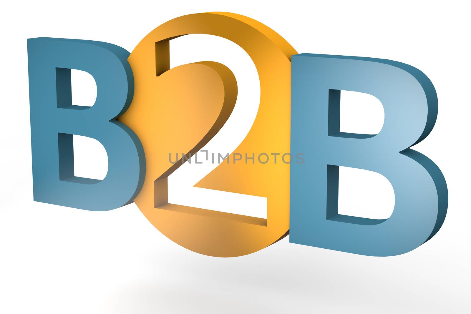 Business to business - abstract 3d render illustration