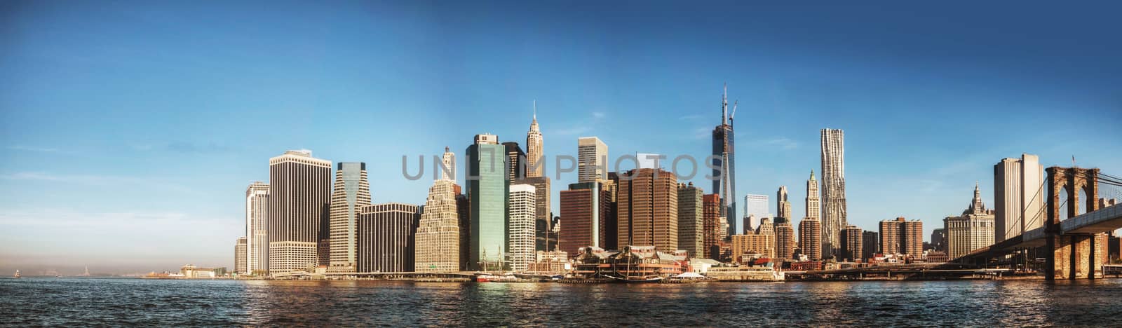 New York City panorama early in the morning