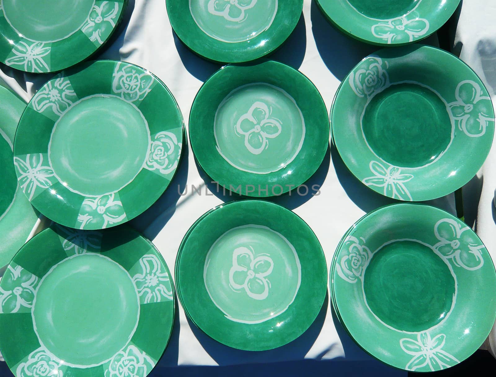 Hand painted plates on market