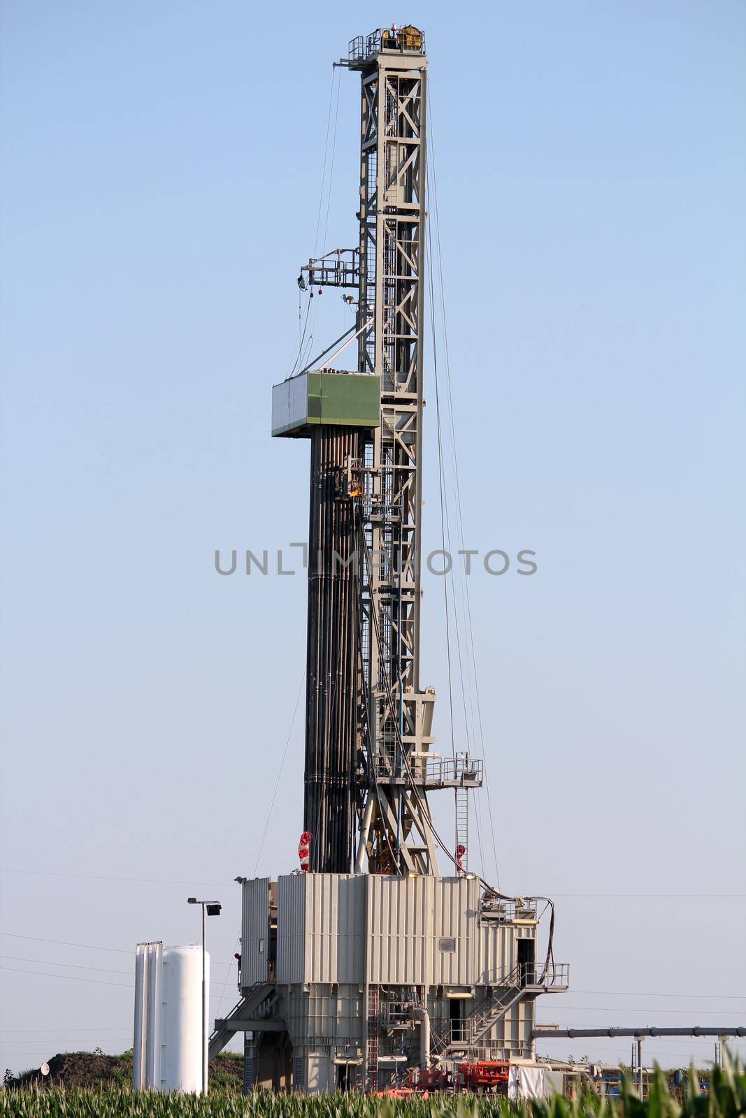 oil drilling rig on field