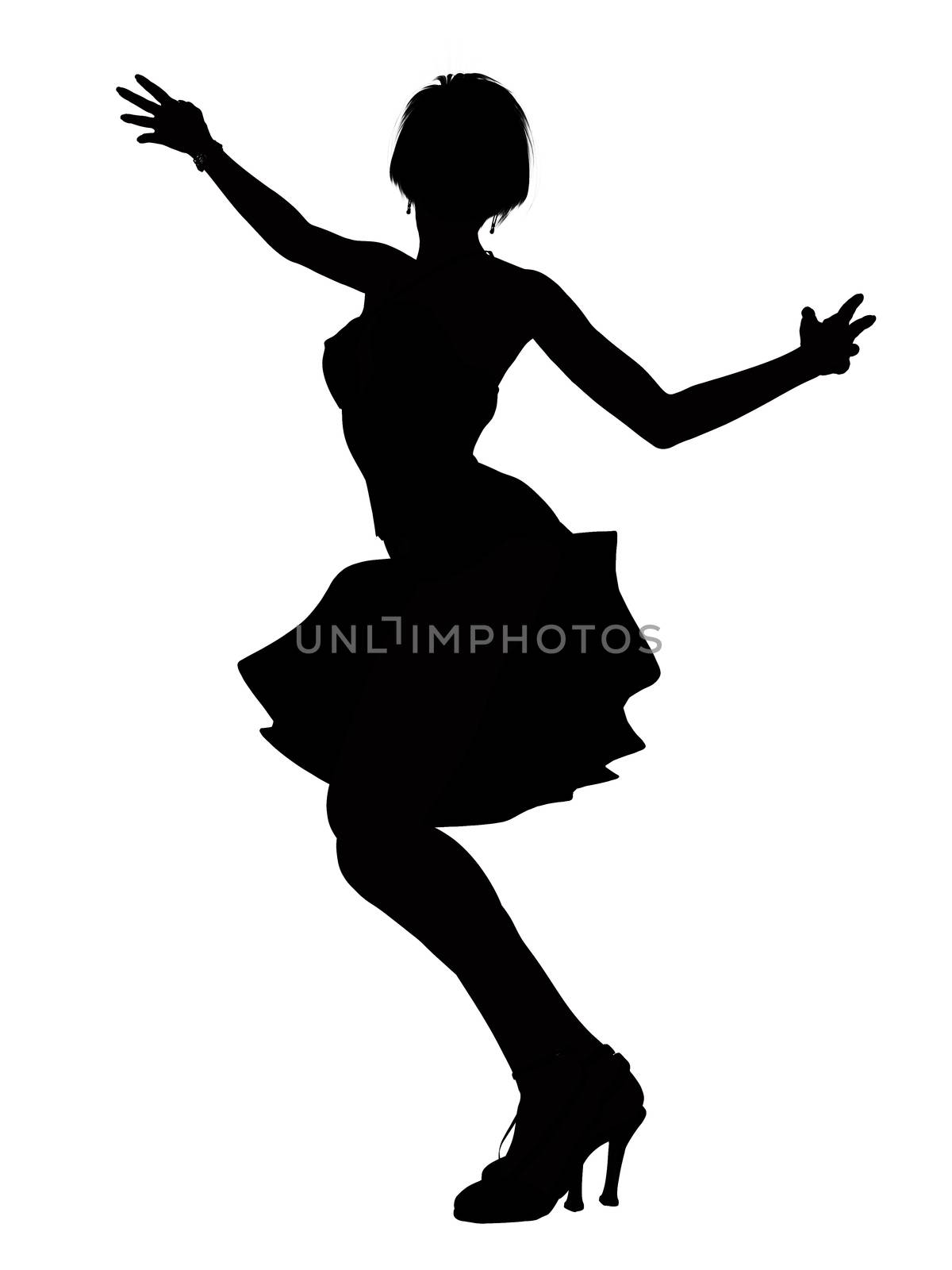 Digital Silhouette of a dancing Girl
