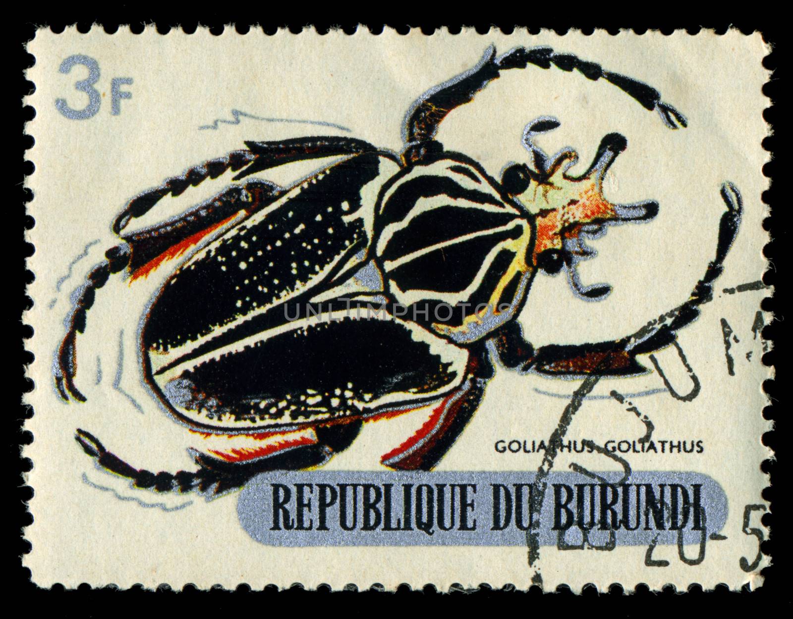 REPUBLIC OF BURUNDI - CIRCA 1970:printed in Republic of Burundi shows  shows beetle, circa 1970. by Zhukow