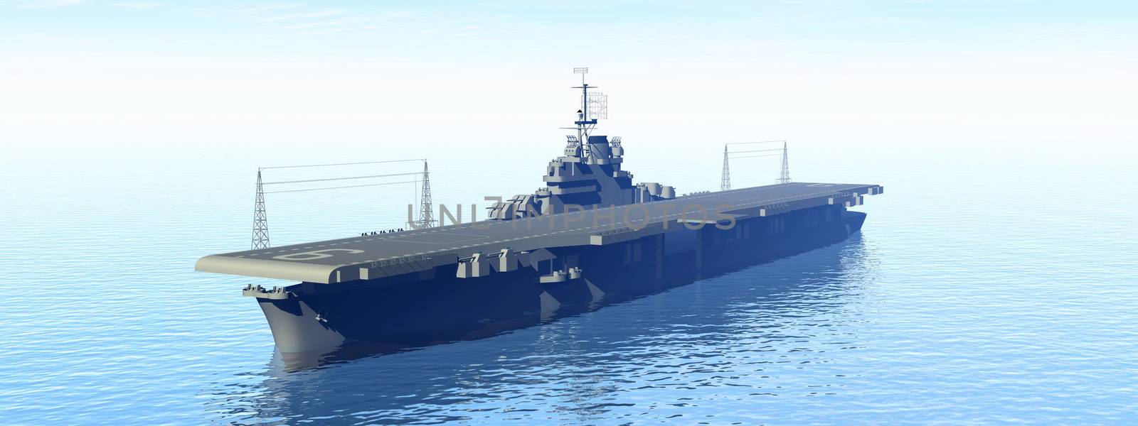 Aircraft carrier - 3D render by Elenaphotos21
