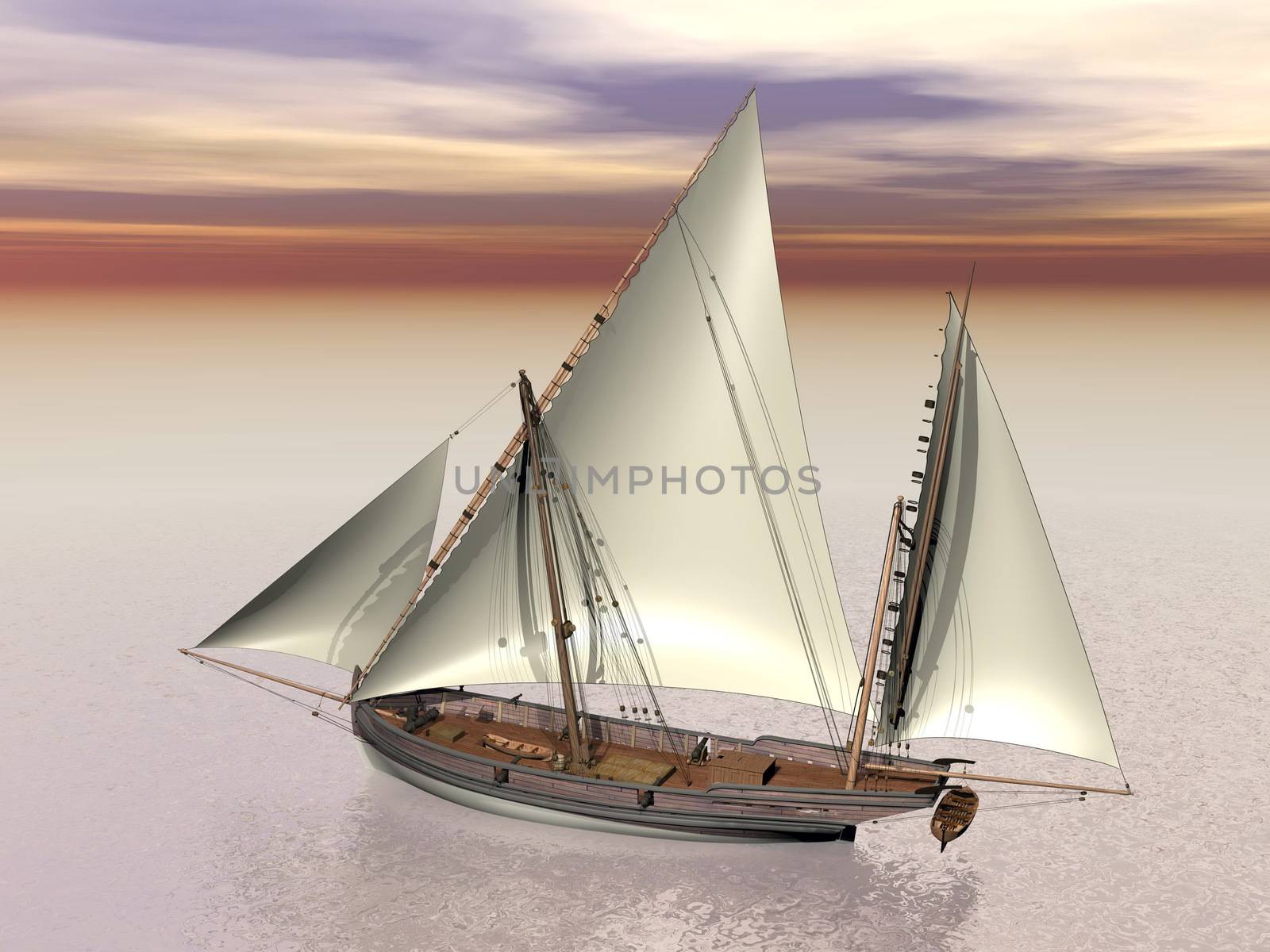 Old battle ship - 3D Render by Elenaphotos21