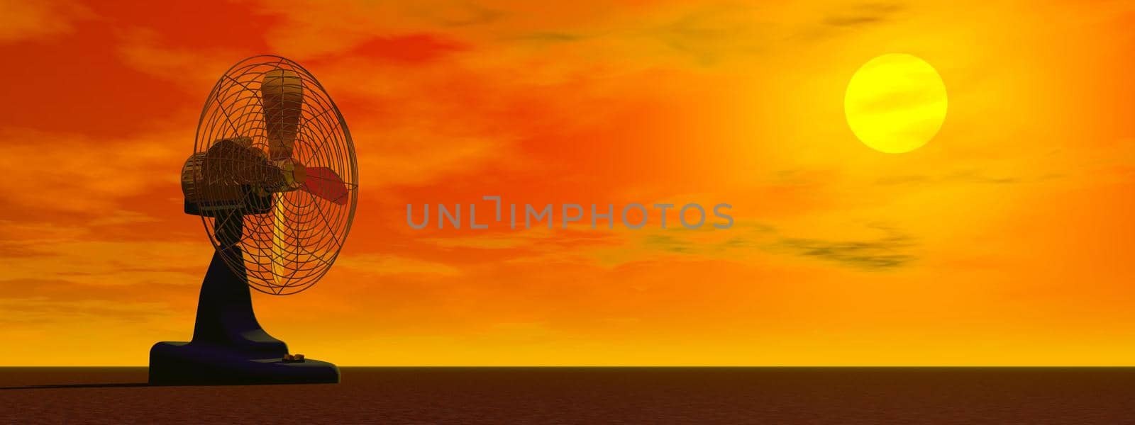 Fan by sunset - 3D render by Elenaphotos21