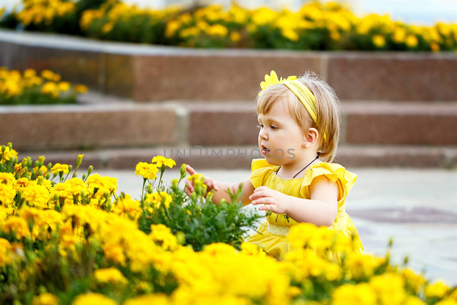 Girl near a flower bed by Vagengeym
