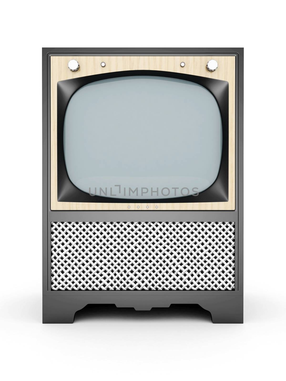 old TV image on a white background
