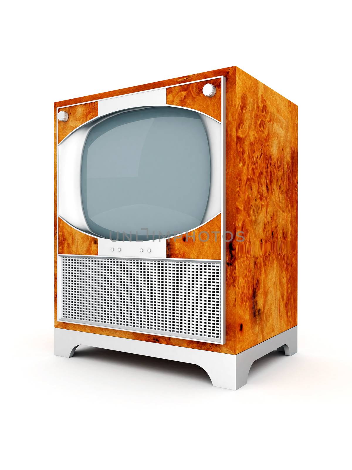 old TV image on a white background