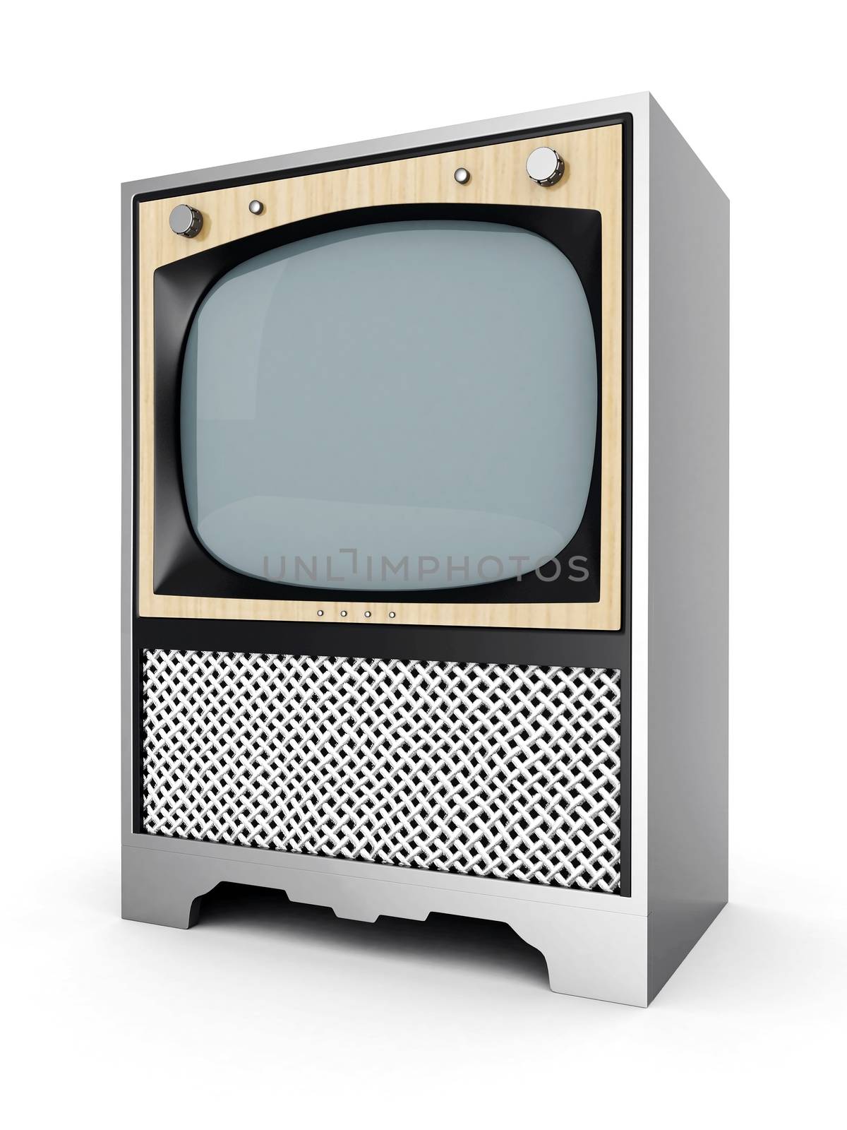 old TV image on a white background