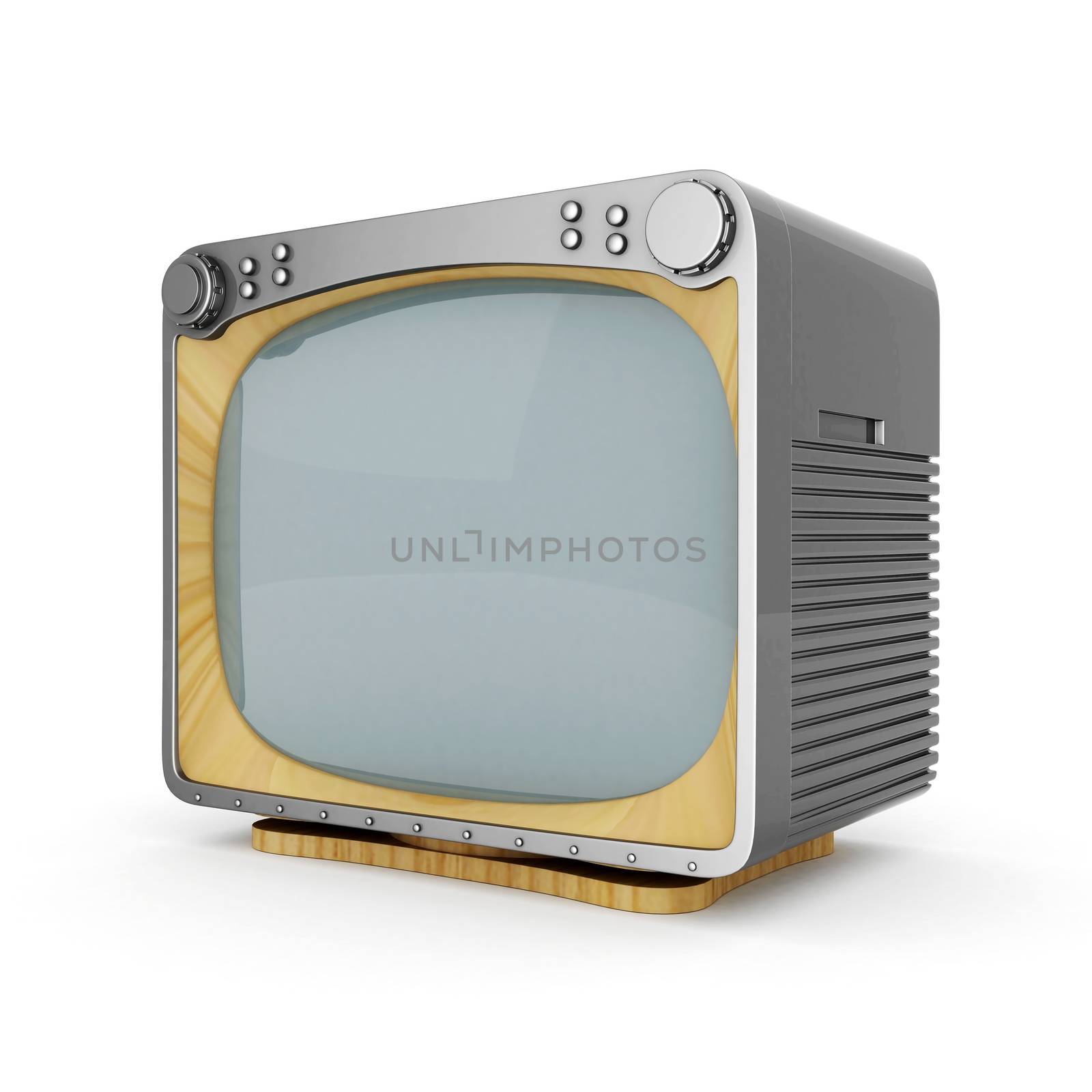 old TV image on a white background