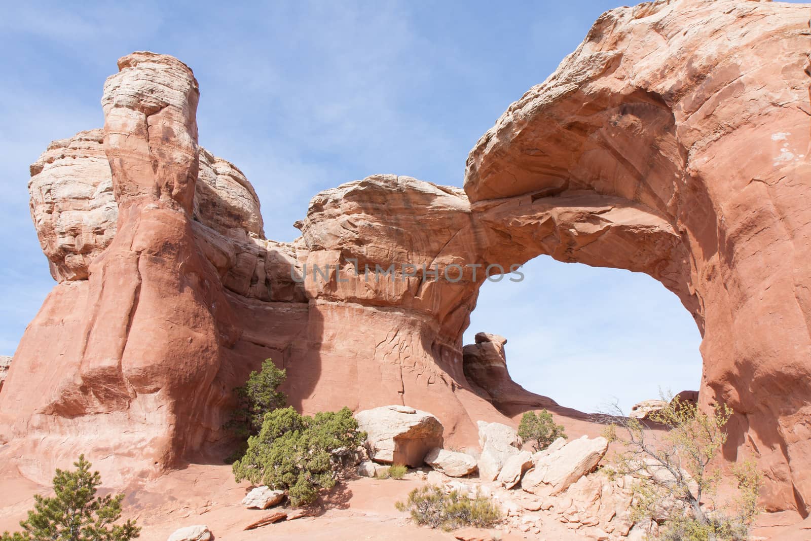 At Arches National Park this opening appears to be watched by guards on the left.