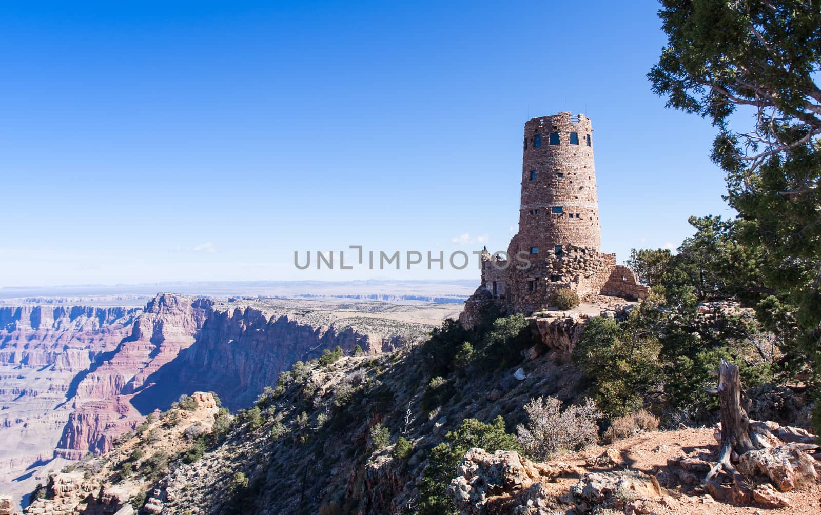 The Watchtower at the Grand Canyon is a replica of Indian watchtowers used to guard against unexpected intruders.
