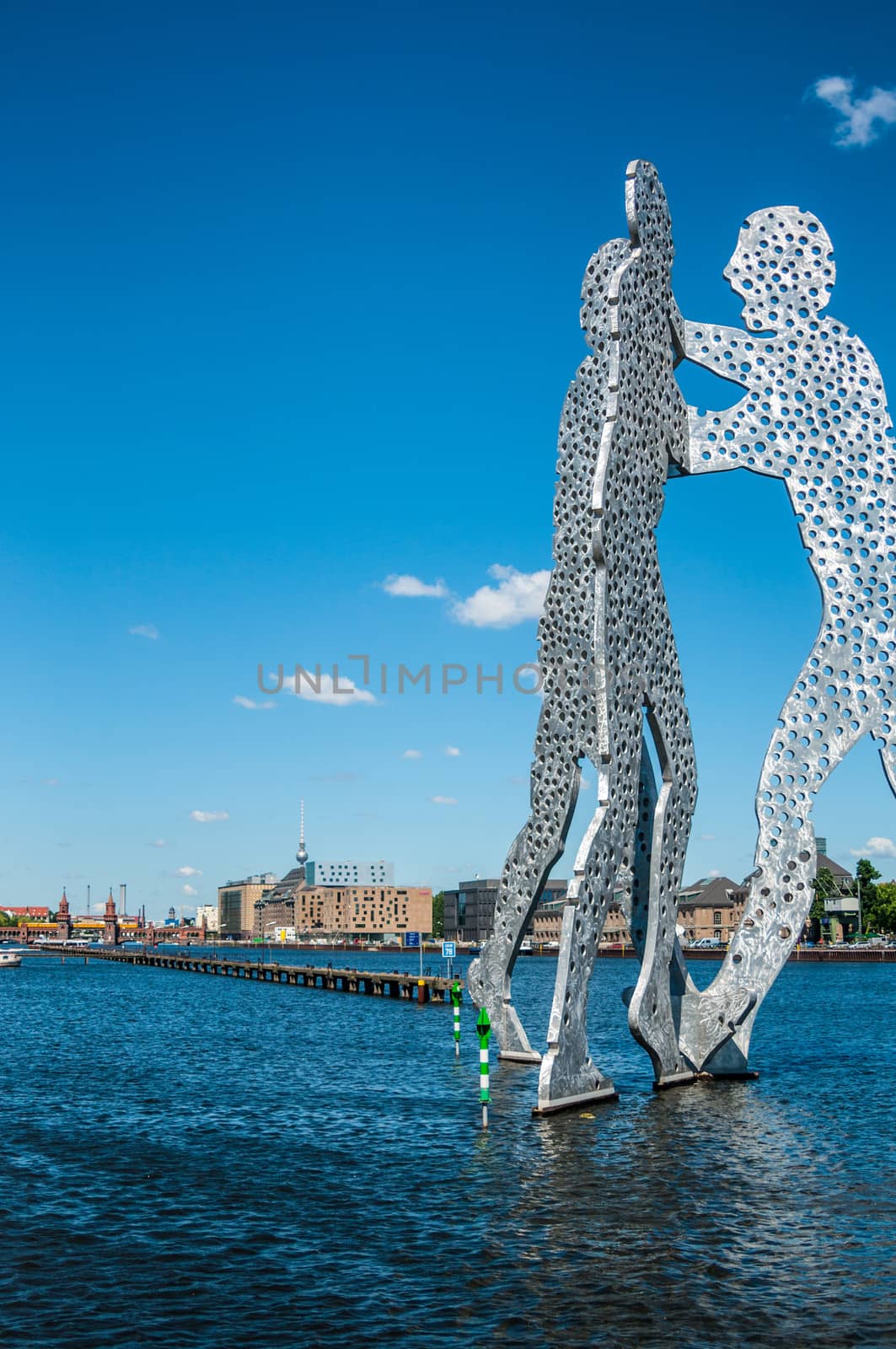 sculpture called The Molecule Men in Berlin