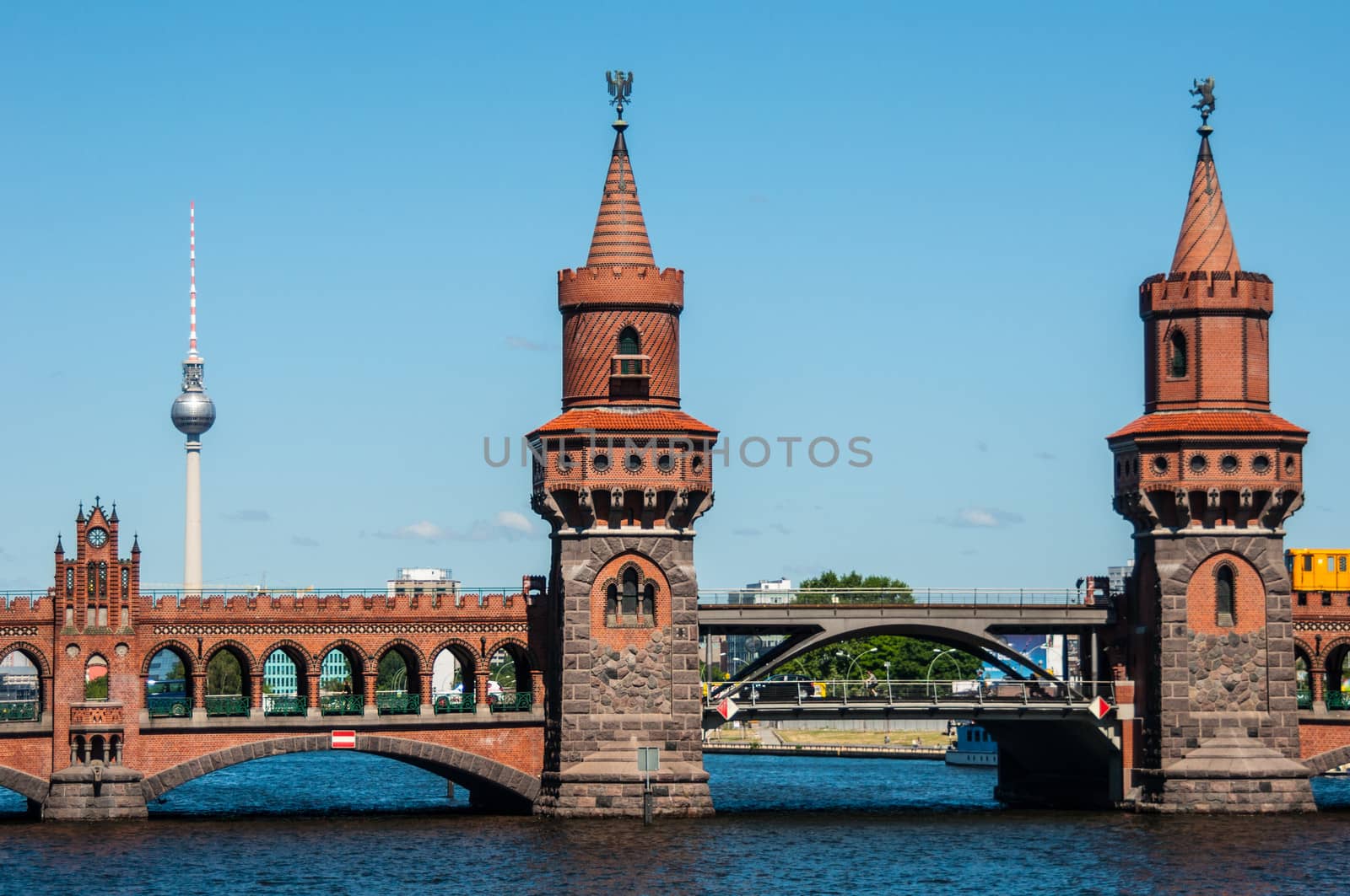 view of the Oberbaum bridge in Berlin