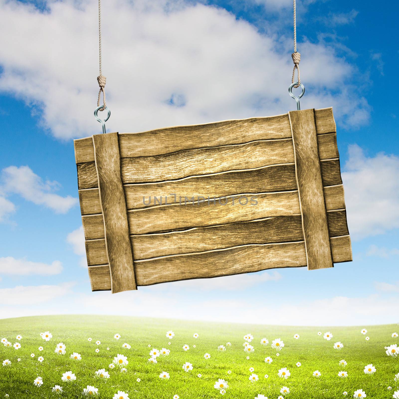 Wooden blank banner by sergey_nivens