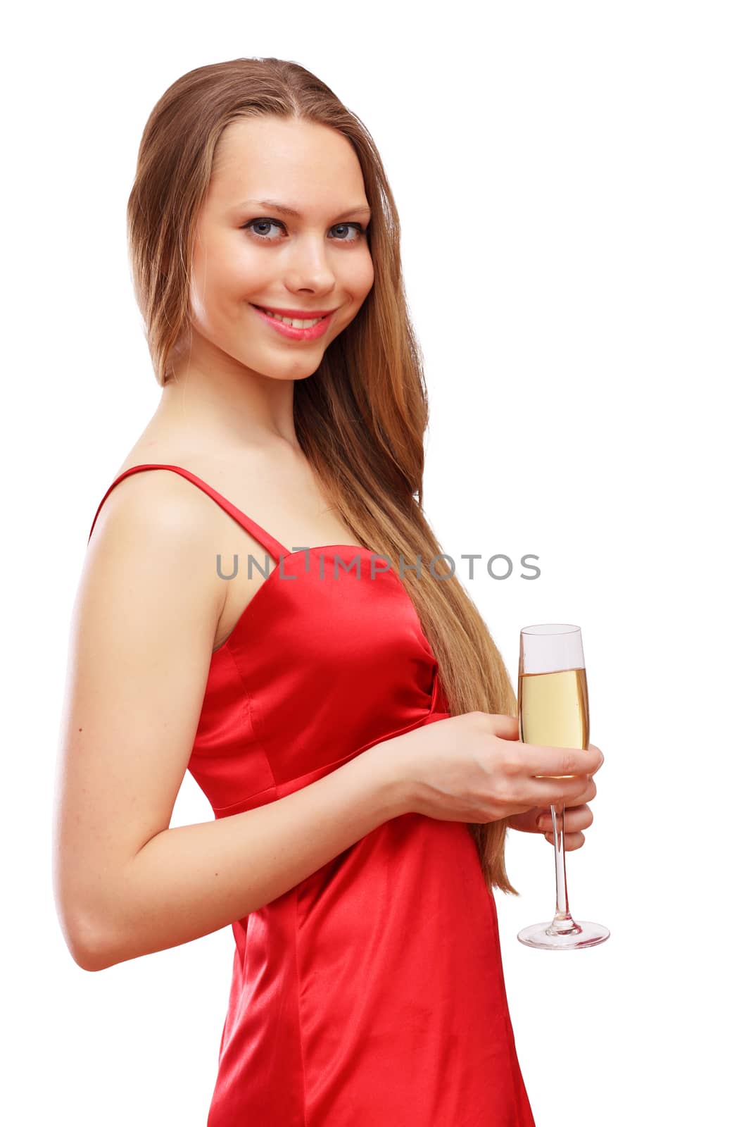 Woman in red dress by sergey_nivens