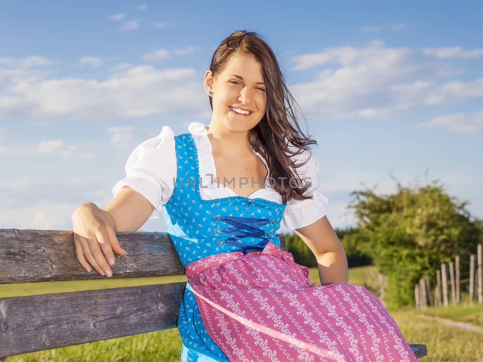 woman in bavarian traditional dirndl by magann