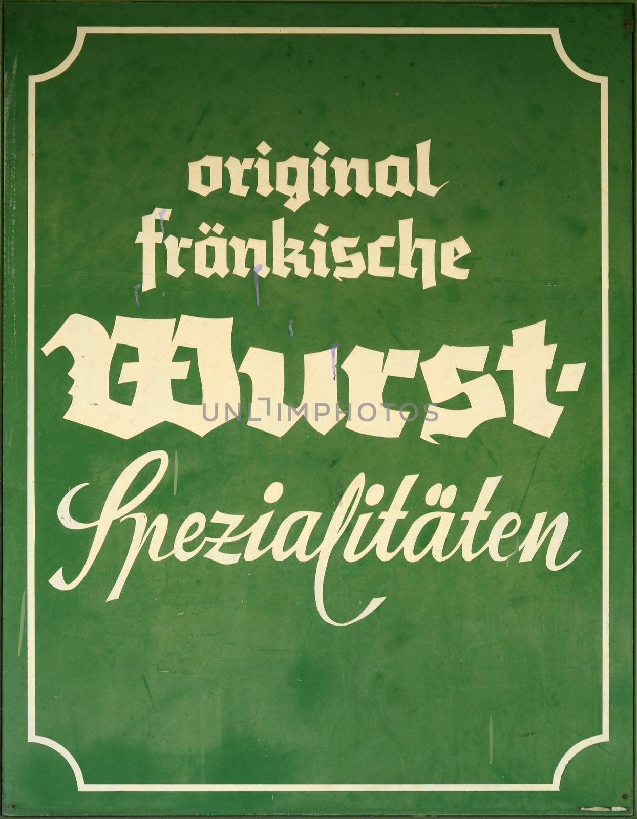 A Sign For Famous Specialist German Sausages (Wurst)