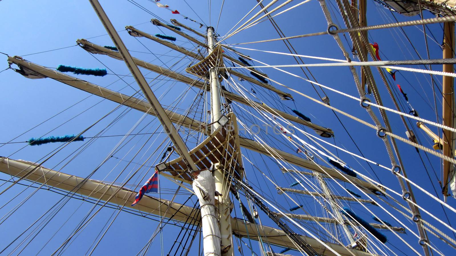 Tall ships masts with rigging